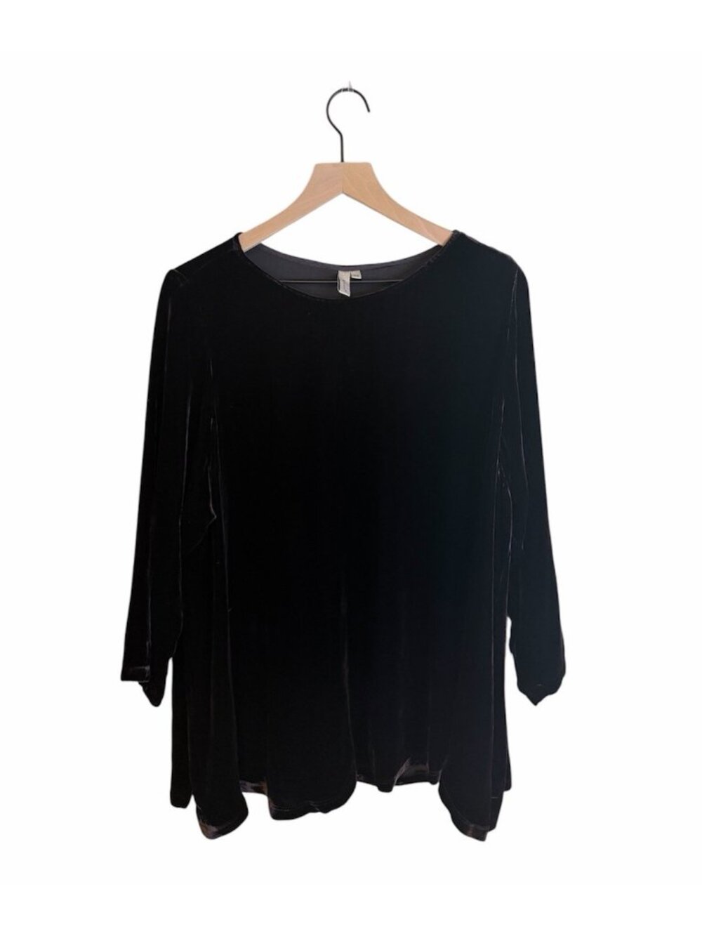 Kleen Silk Rayon Brown Velvet Swing Top 3X Dressy Elegant Holiday Office